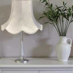 Traditional White Paisley Fabric Lampshade Handmade in The UK For Table & Floor Standard Lamp Shades, Ceiling Pendant Lights, Wall Lights - thumbnail 2