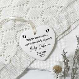 Grandparent Pregnancy Announcement, Personalised Baby Scan Photo Frame, Promoted To Grandparents Engraved Wood Frame - thumbnail 2