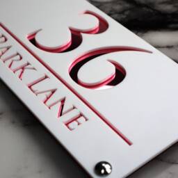 House Wall Plaques UK - Luxe A4 Chic D??cor Acrylic Modern Plaque Personalised Signs Matt White & Rose Gold 28cm X 14cm - thumbnail 2