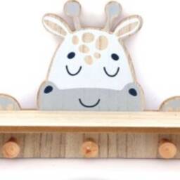 Angharad - Assortment Of 2 Animal Shelf/Shelves With Hooks, 39.5cm, Nursery, Kids Room, Hall, Lion, Giraffe - thumbnail 2