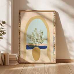 Minimalist Palm Tree Print, Boho Terracotta Archway Poster - thumbnail 2