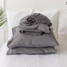 Natural Linen Sheet Set - Fitted Sheet, Flat & Pillowcases - Breathable Eco Certified - thumbnail 4