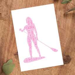 Personalised Female Paddle Boarder Word Art Print, Boarding Gift, Custom Wall Framed Picture, Present For Women, Girls Nl - thumbnail 3