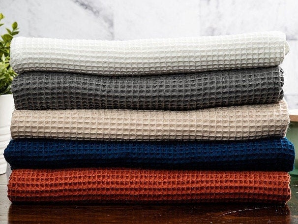 100% Turkish Cotton Waffle Weave Spa Towel - Bath Sheets, Towels, Hand Wash Cloths Hanging Loops Eco Friendly Hand Made in Usa - image 1
