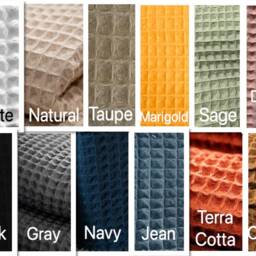 100% Turkish Cotton Waffle Weave Spa Towel - Bath Sheets, Towels, Hand Wash Cloths Hanging Loops Eco Friendly Hand Made in Usa - thumbnail 4