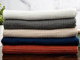 100% Turkish Cotton Waffle Weave Spa Towel - Bath Sheets, Towels, Hand Wash Cloths Hanging Loops Eco Friendly Hand Made in Usa - thumbnail 1