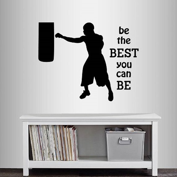 In-Style Decals Wall Vinyl Decal Home Decor Sticker Boxer Be The Best You Can Quote Sportsman Boxing Man Boy Sports Gym Mural Design 867 - image 1