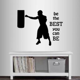 In-Style Decals Wall Vinyl Decal Home Decor Sticker Boxer Be The Best You Can Quote Sportsman Boxing Man Boy Sports Gym Mural Design 867 - thumbnail 1