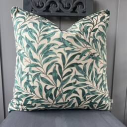 William Morris Designer Fabric Willow Bough Green Luxury Cushion Pillow Cover - thumbnail 2
