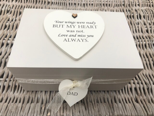Personalised Shabby Chic Memory Box.. Bereavement.. in Of A Loved One Dad Father Or Any Name You Would Like Grandad Nanna Etc - image 1