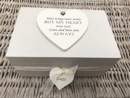 Personalised Shabby Chic Memory Box.. Bereavement.. in Of A Loved One Dad Father Or Any Name You Would Like Grandad Nanna Etc - thumbnail 1