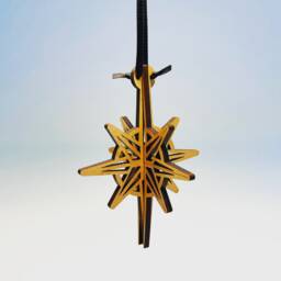 Star Of Bethlehem Christmas Tree Ornament in Maple Wood, North Star, Foldable Ornament, Gift, Modern