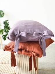 Linen Pillowcase With Ties/Oeko-Tex Certified Washed Soft Linen Custom Size Pillow Cover Multiple Sizes & Colors