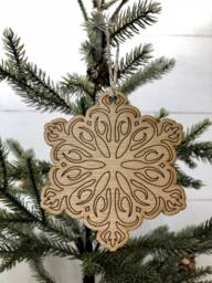 Boho Christmas Ornament, Style Wooden Decor, Natural Wood Bohemian Home Tree Holiday Decoration
