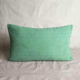 Hmong Batik Pillow Cover, Green Cotton, Tribal Cushion - 12x20 - thumbnail 3