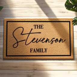 Personalised Family Name Doormat, Custom Last Coir Welcome Mat - thumbnail 4