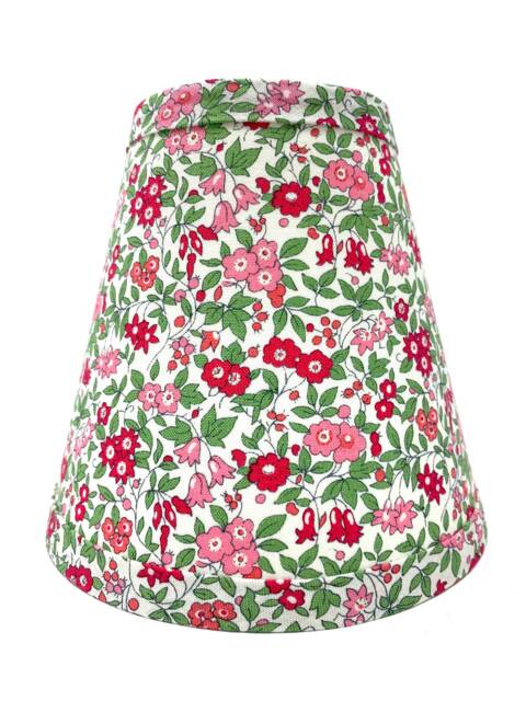 Liberty Fabric Clip On Lampshade, Small Candle Lamp Shade, Pink Floral Light Shade - image 1