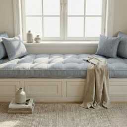 French Cushion Indoor, Tufted Bench Cushion, Window Seat Reading Nook Comfy Floor - thumbnail 2