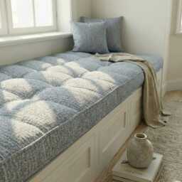 French Cushion Indoor, Tufted Bench Cushion, Window Seat Reading Nook Comfy Floor - thumbnail 3