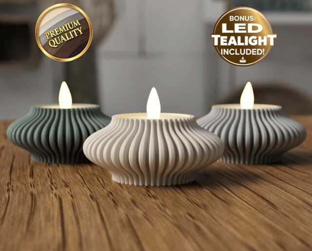 Minimalist Tealight Candle Holder 3D Printed Modern Home Decor Led Or Wax Scandinavian Table Accent Handmade Gift For Her Room Deco - image 1