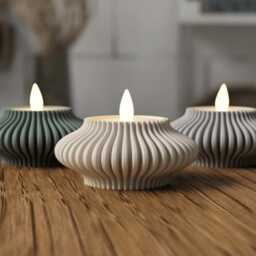 Minimalist Tealight Candle Holder 3D Printed Modern Home Decor Led Or Wax Scandinavian Table Accent Handmade Gift For Her Room Deco - thumbnail 2