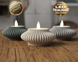 Minimalist Tealight Candle Holder 3D Printed Modern Home Decor Led Or Wax Scandinavian Table Accent Handmade Gift For Her Room Deco - thumbnail 1