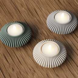 Minimalist Tealight Candle Holder 3D Printed Modern Home Decor Led Or Wax Scandinavian Table Accent Handmade Gift For Her Room Deco - thumbnail 3