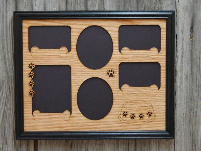 11x14 Dog Picture Frame - Holds 6 Or 7 Photos Lover Gift, Owner New Puppy Bone & Paw Frame - image 1
