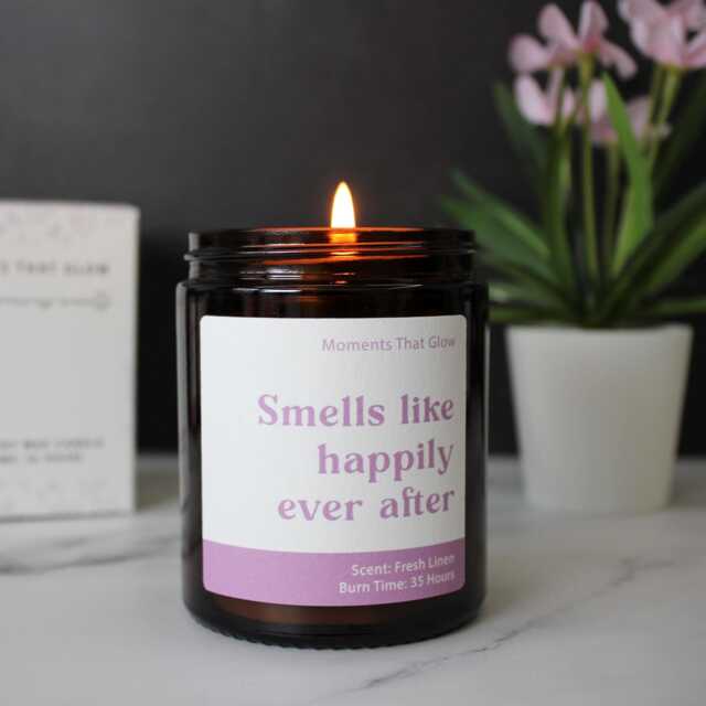 Happily Ever After Wedding Day Gift Candle, Scented Soy Wax Candle - image 1