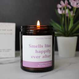 Happily Ever After Wedding Day Gift Candle, Scented Soy Wax Candle - thumbnail 1