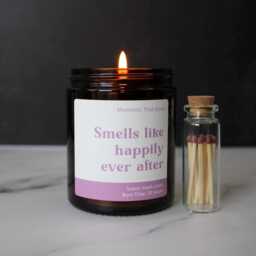 Happily Ever After Wedding Day Gift Candle, Scented Soy Wax Candle - thumbnail 2