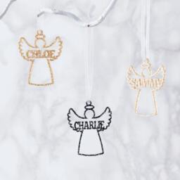 Personalized Angel Christmas Ornament - Metallic Acrylic Tree Decoration