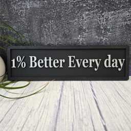 1% Better Every Day Wooden Sign, Motivational Wall Decor - thumbnail 2