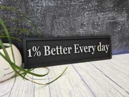1% Better Every Day Wooden Sign, Motivational Wall Decor - thumbnail 1