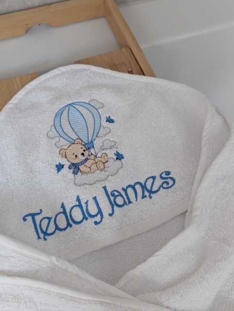 Personalised Kids Hooded Towel Embroidered Cotton Baby - image 1