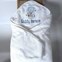 Personalised Kids Hooded Towel Embroidered Cotton Baby - thumbnail 3
