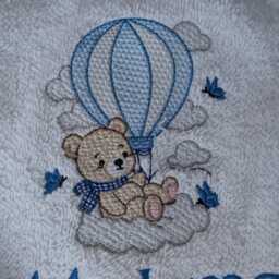Personalised Kids Hooded Towel Embroidered Cotton Baby - thumbnail 4