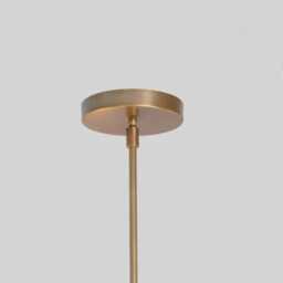 Mid-Century Modern Chandelier Brass 3-Light Atomic Pendant - Blue Shades - thumbnail 3