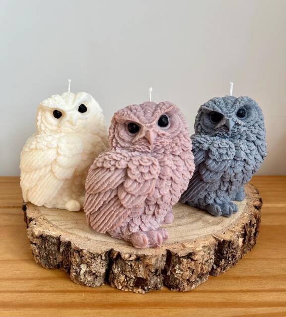 Owl Candle - Hand Poured Soy Wax - Realistic Shape Eco-Friendly Vegan D??cor Gift For Lovers & Nature Enthusiasts - image 1