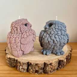 Owl Candle - Hand Poured Soy Wax - Realistic Shape Eco-Friendly Vegan D??cor Gift For Lovers & Nature Enthusiasts - thumbnail 3