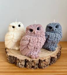 Owl Candle - Hand Poured Soy Wax - Realistic Shape Eco-Friendly Vegan D??cor Gift For Lovers & Nature Enthusiasts - thumbnail 1