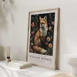 William Morris Print, Art, Exhibition Poster, Woodland Nursery Decor, Fox Gifts, Nature Wall Animal Prints - thumbnail 3
