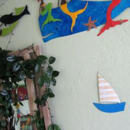 Metal Sailboat Wall Art Whimsical Marine Sculpture, Beach House Decor - thumbnail 3