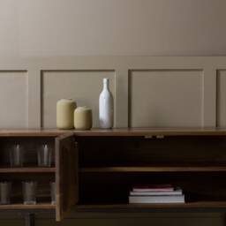 Konk ??? Large Chamfered Edge Media Unit [Walnut] Bespoke Sizes Available Industrial Solid Walnut Cabinet, Mid Century Inspired Tv Stand - thumbnail 4