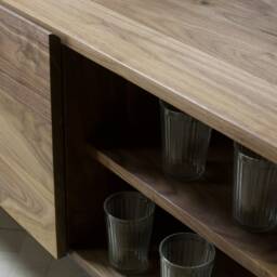 Konk ??? Large Chamfered Edge Media Unit [Walnut] Bespoke Sizes Available Industrial Solid Walnut Cabinet, Mid Century Inspired Tv Stand - thumbnail 3