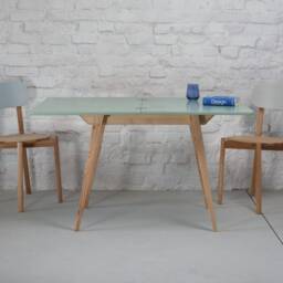 Extendable Dining Table Small Space Ash Wood & Various Colors Kitchen Table - thumbnail 2