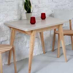 Extendable Dining Table Small Space Ash Wood & Various Colors Kitchen Table - thumbnail 4