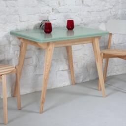 Extendable Dining Table Small Space Ash Wood & Various Colors Kitchen Table
