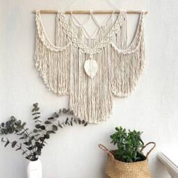 Large Macrame Wall Hanging, Modern Woven Art, Gift For Women, Bohemian Tapestry, Wedding Backdrop, Boho Bedroom Interior Decor - thumbnail 2