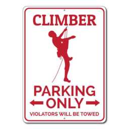 Climber Parking Sign, Mountain Gift, Rock Climb Wall Decor, Gift For Metal Sign - Quality Aluminum Climbers - thumbnail 3